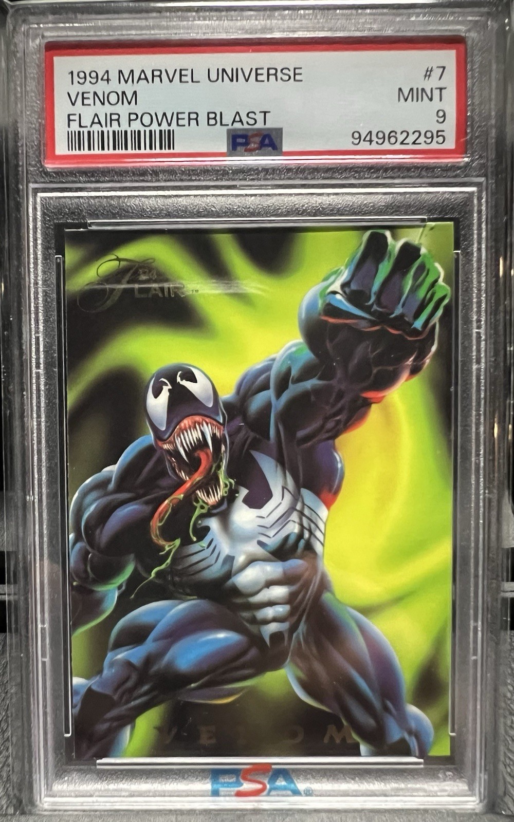 1994 Flair Fleer Marvel Universe Venom Power Blast #7 PSA 9