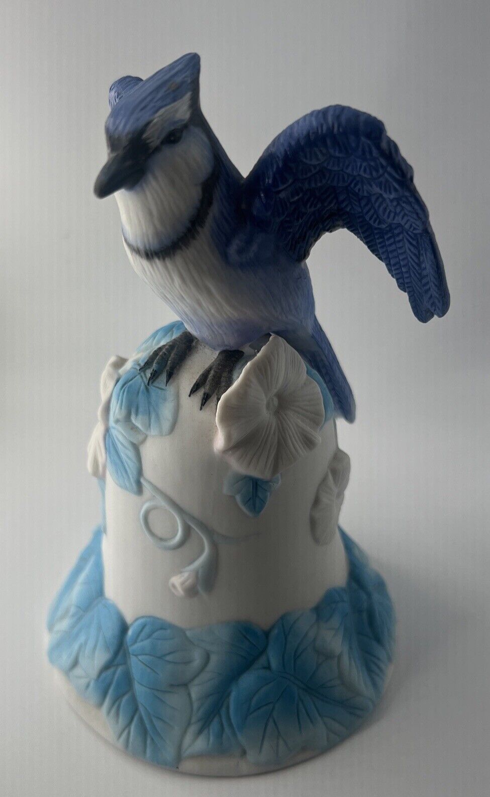 Vintage Porcelain Avon Blue Jay Sculpture Rare Decor Antique Bell Figurine bird