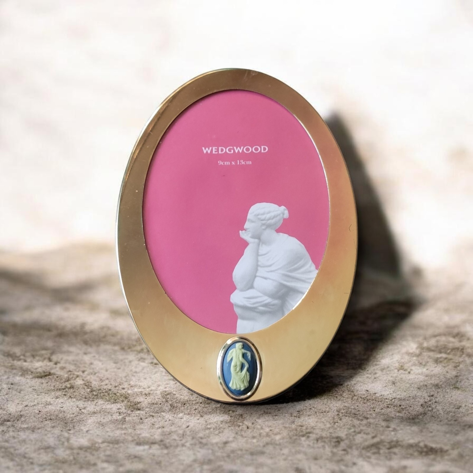 Wedgwood Blue Jasperware  Neoclassical Oval Cameo Muse 7\