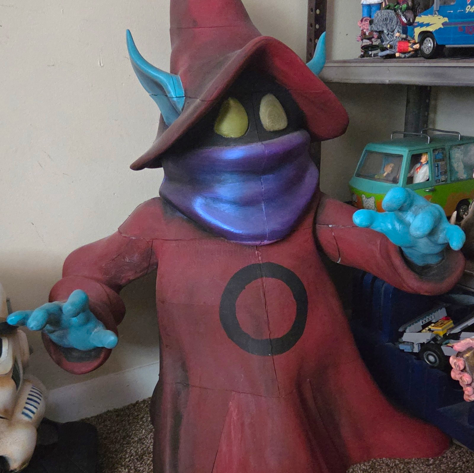 ORKO Hooded Wizard Character  Life Size Plastic Figure Red Purple Blue Black