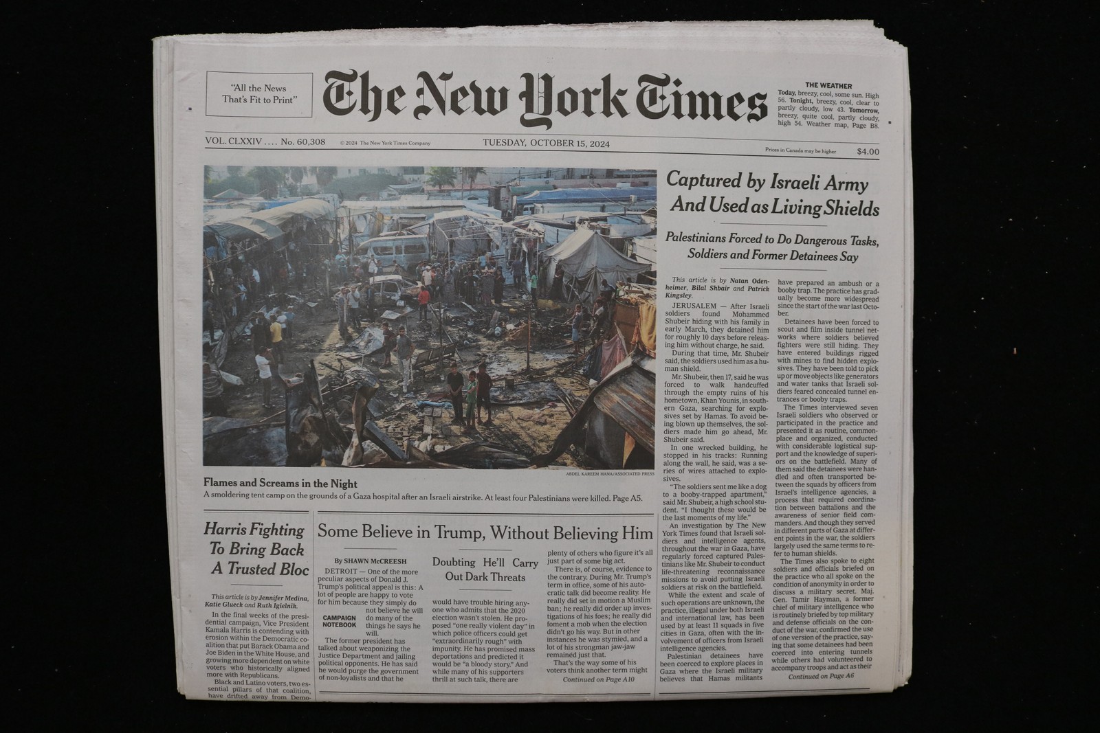 2024 OCT 15 NEW YORK TIMES - CAPTURED BY ISRAELI ARMY AND USED AS LIVING SHIELDS 2024 OCT 15 NEW YORK TIMES - CAPTURED BY ISRAELI ARMY AND USED AS LIVING SHIELDS