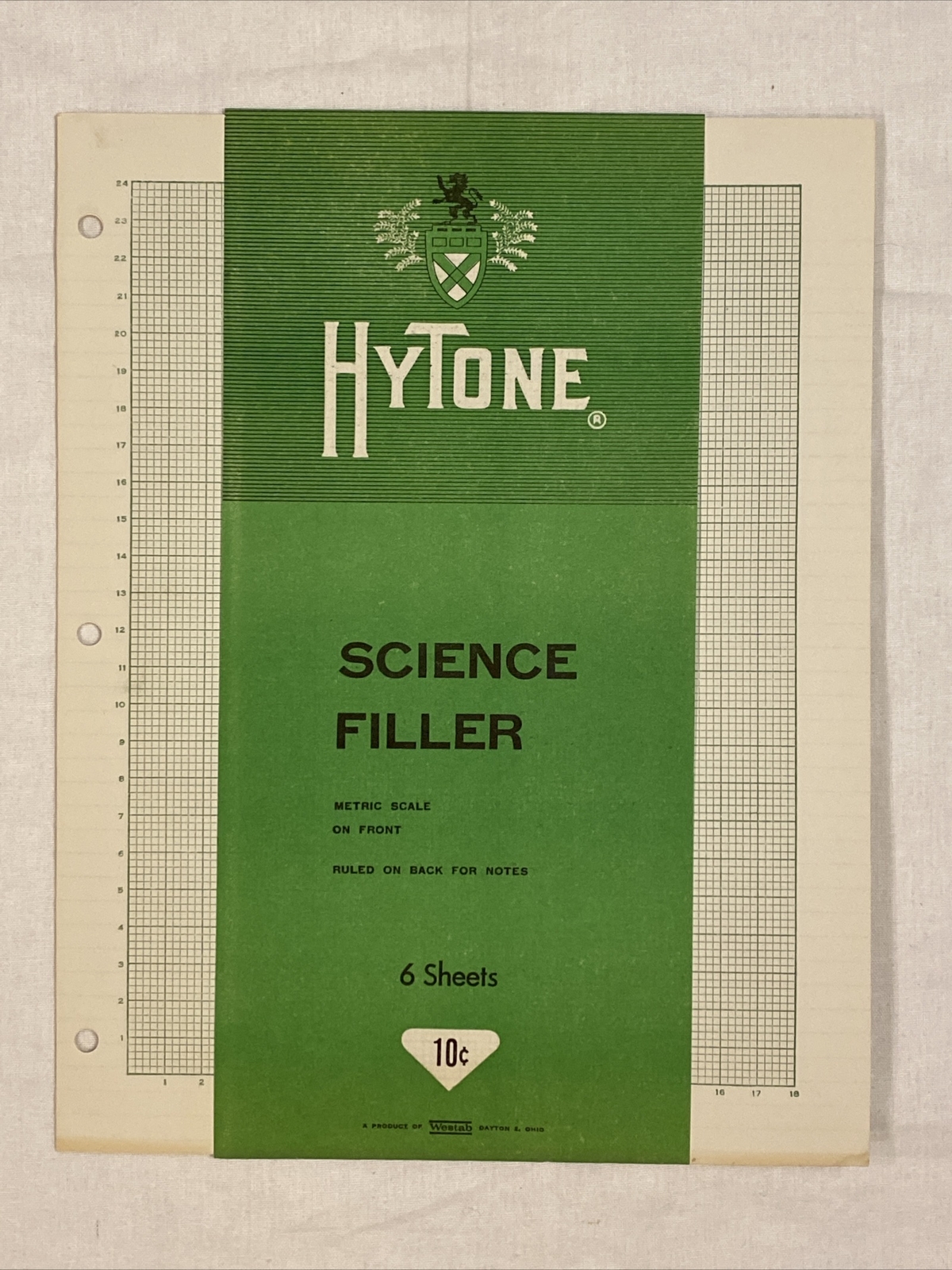 Vintage 1950s Student Paper Science Filler Hytone Graph Metric Ruled 6 Sheets