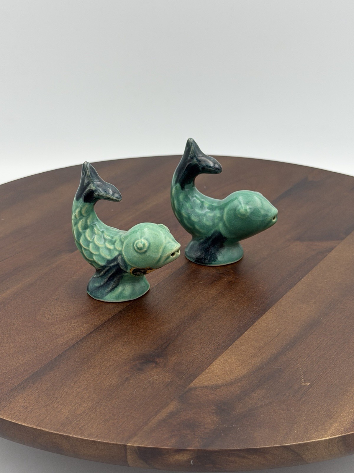 Rosemeade Pottery Ceramic Fish Salt & Pepper Shakers – Turquoise Glaze