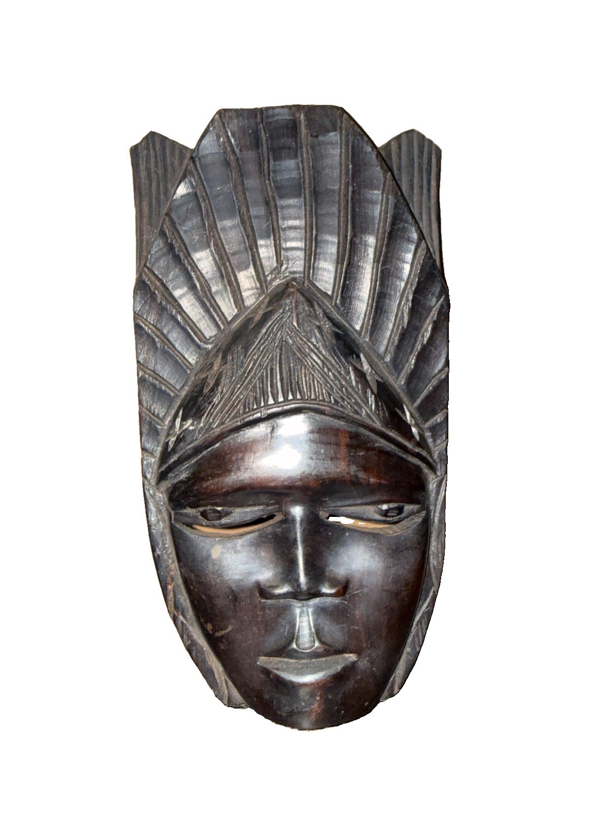 Vintage African Style Carved Wood Mask Baule Senufo Tribal Wall Decor 10”