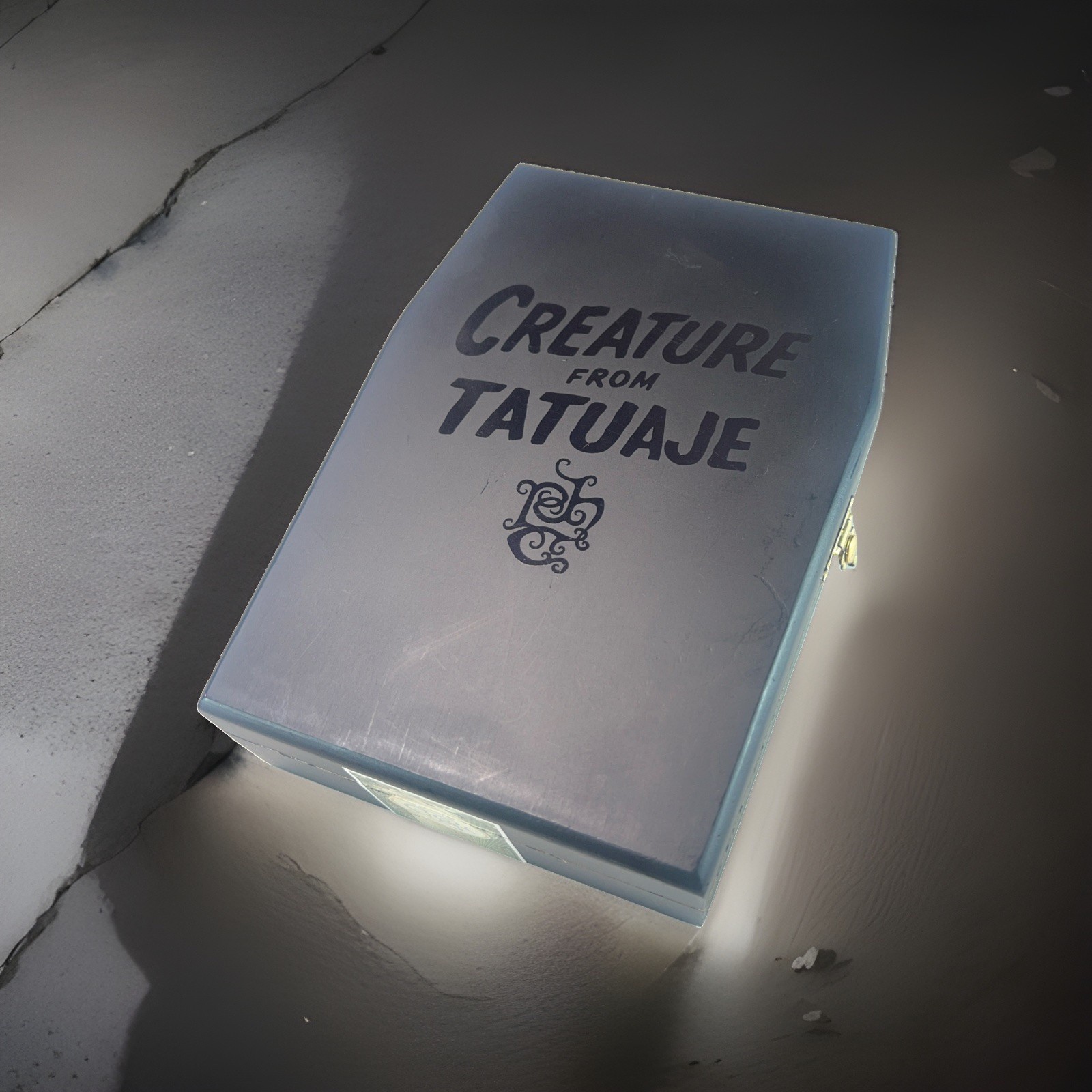 CREATURE FROM TATUAJE Empty Black Wood Coffin Cigar Box. Clean