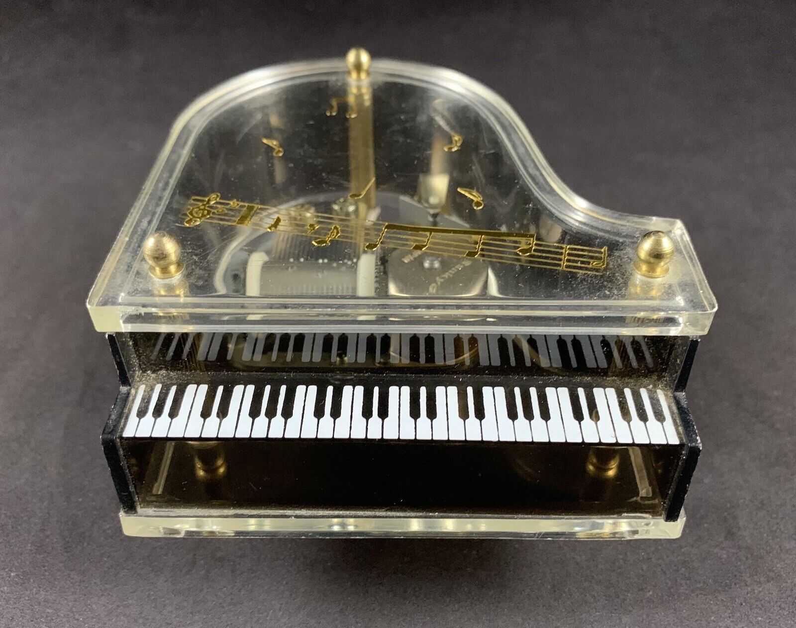 Vintage Sankyo Clear Lucite Grand Piano Music Box