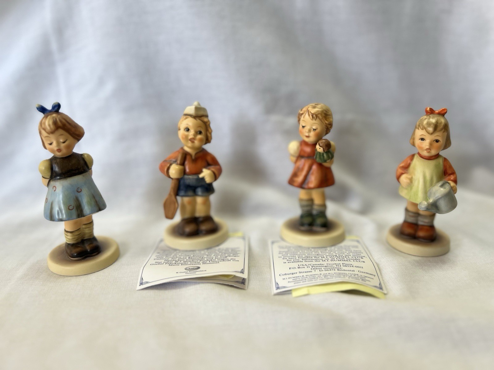 Lot Of 4, 1991-01 Hummel Club Figurines 3.5” To 4” H,  #192, #1850, #1072, #1664
