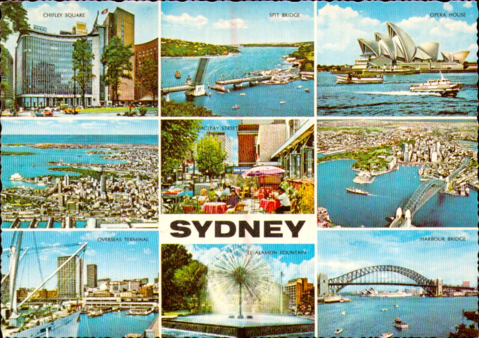 Sydney Multi View Postcard. Vintage 60s 70s Old Australia Sydney Multi View Postcard. Vintage 60s 70s Old Australia