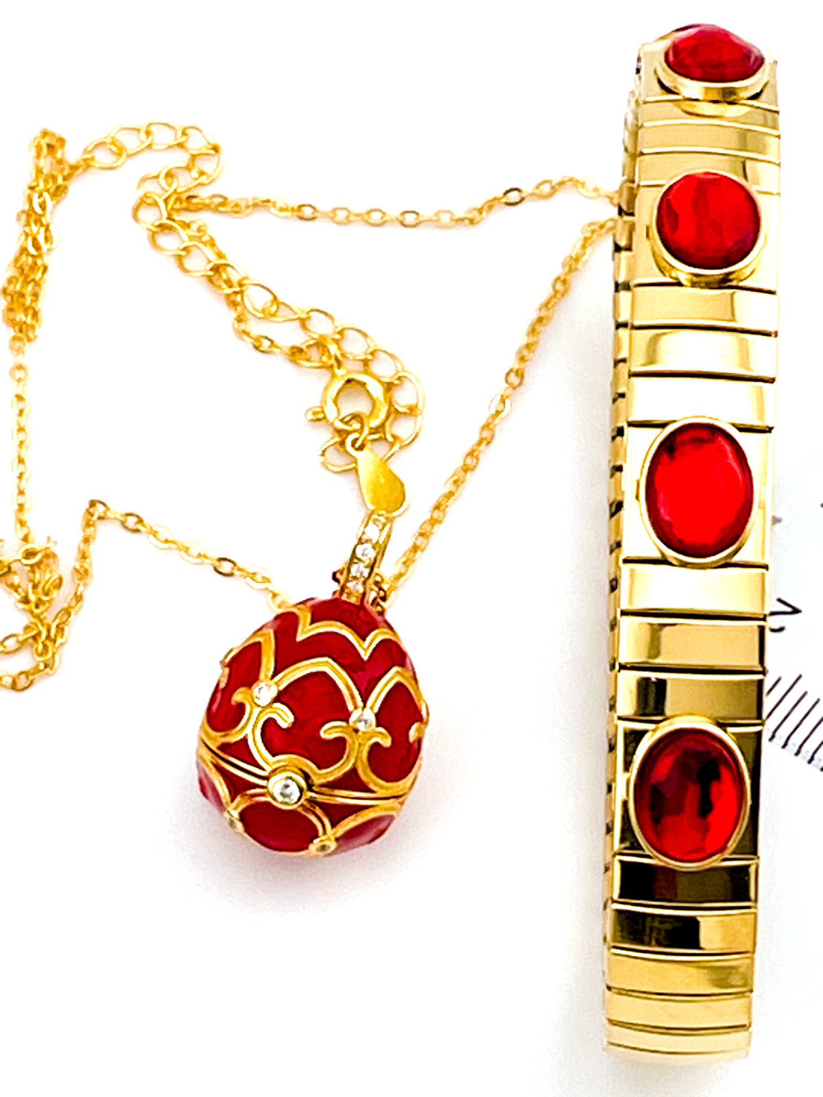 40th Wedding Anniversary Faberge Jewelry Set 18k Gold Swarovski Mothers day gift 40th Wedding Anniversary Faberge Jewelry Set 18k Gold Swarovski Mothers day gift
