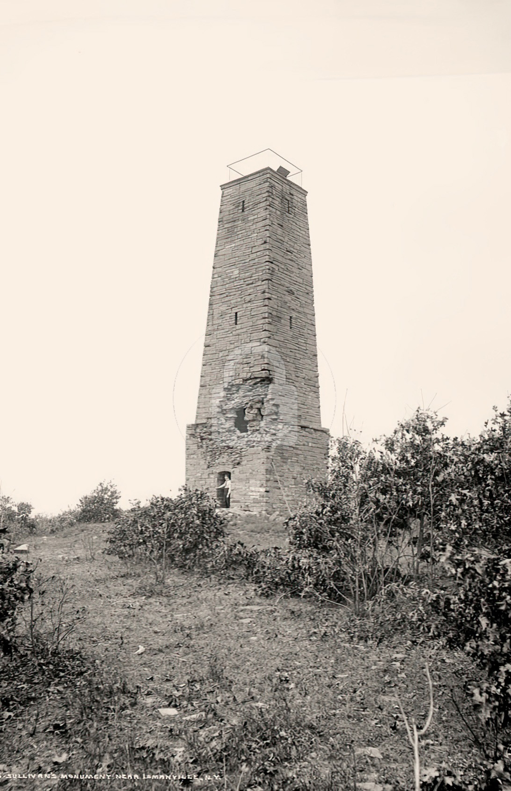 Sullivan\'s Monument nr Lowmanville i.e. Lowman NY c1900 RPPC Photo Postcard COPY