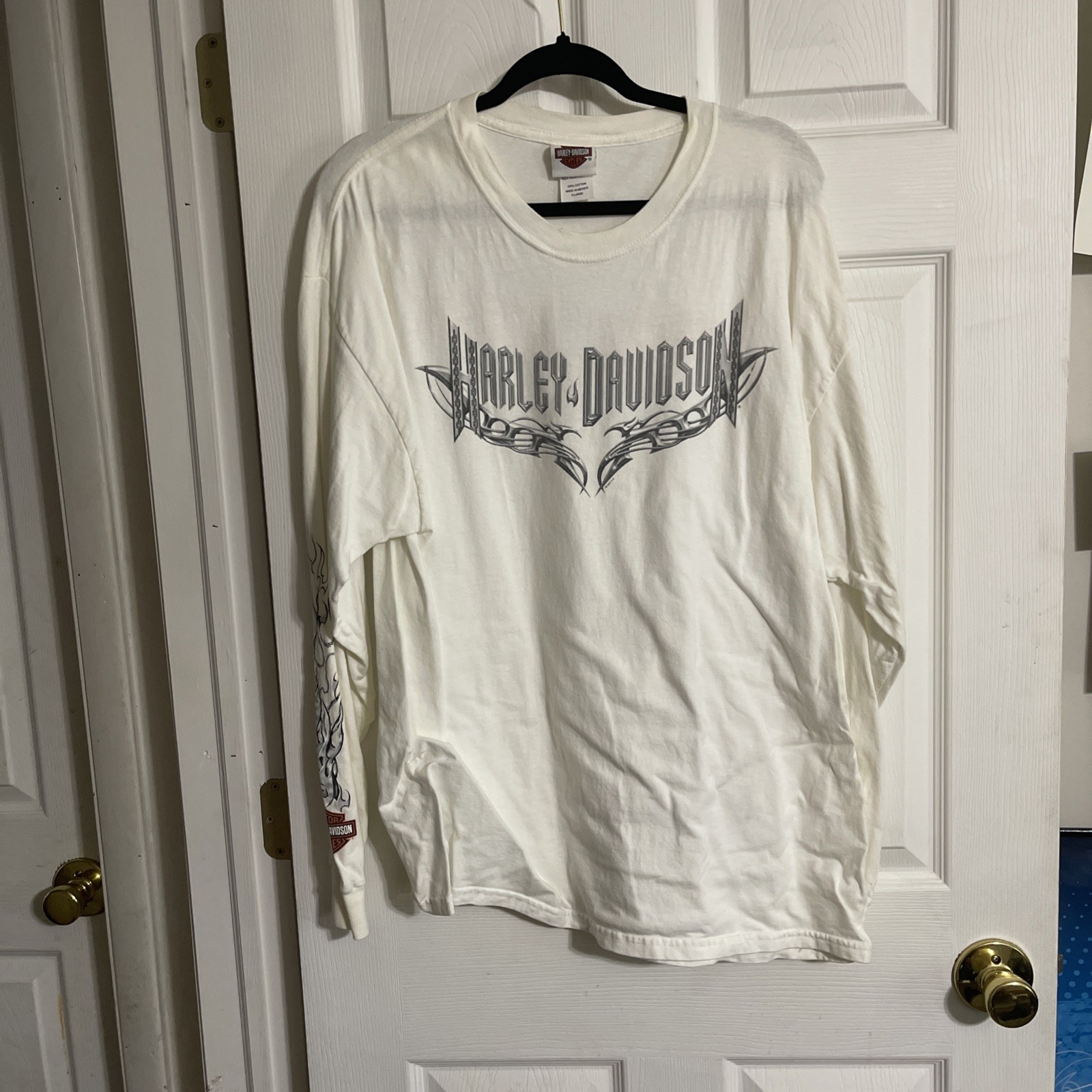 Harley Davidson Mens White Long Sleeve Shirt XL Lancaster PA  Graphic Tee