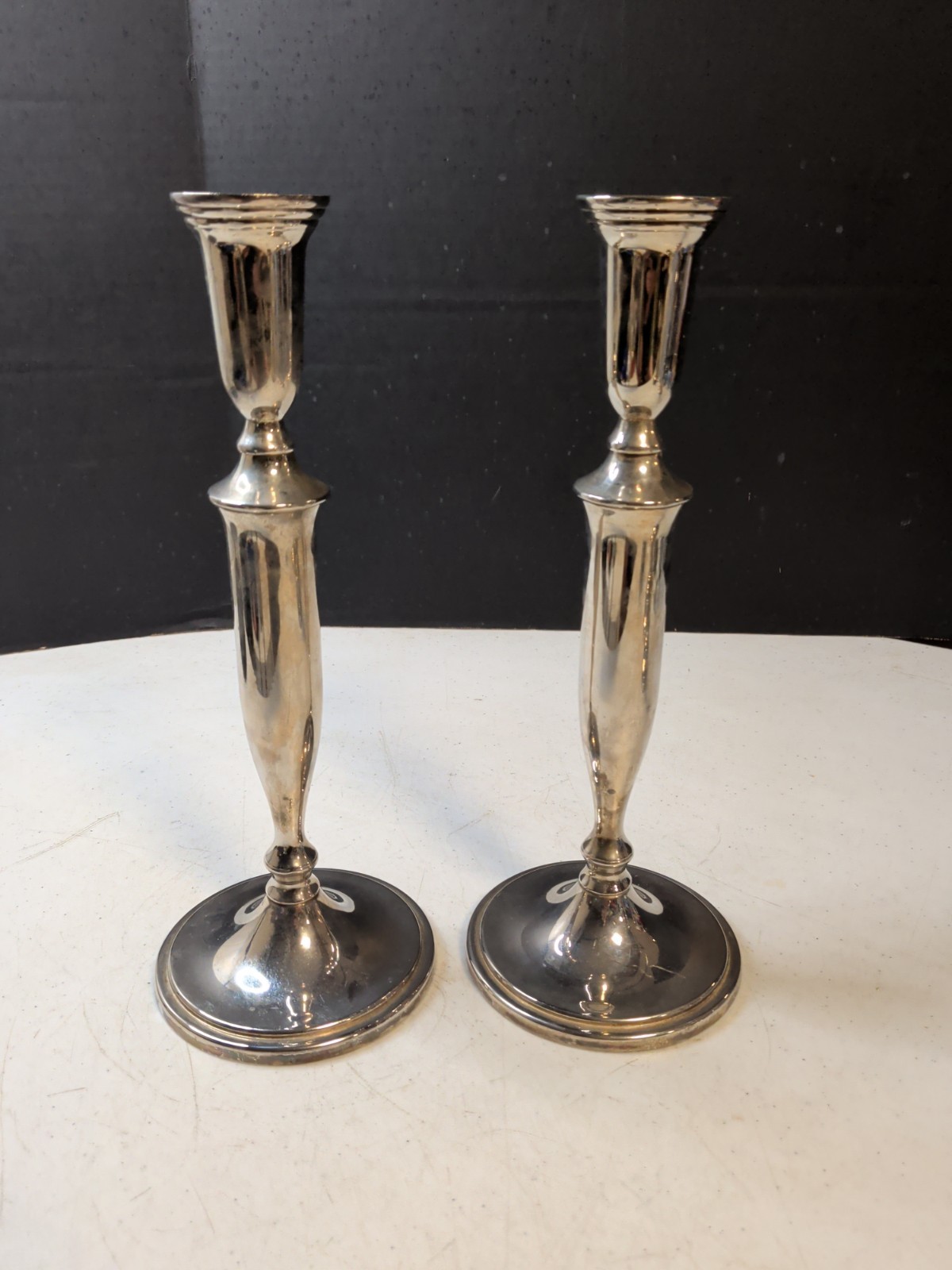 Godinger Set Of 2- Silver Plated Candle Sticks 11.5\