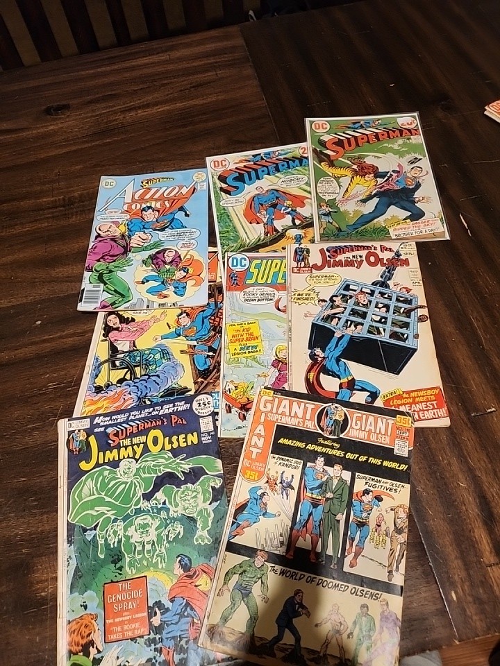 Superman DC  Comic Book Lot Of 7 SuperBoy Jimmy Olsen Tiger Woman Silver Age