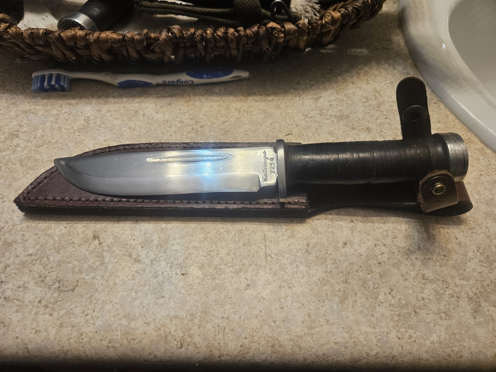 Ww2 Cattaraugus 225Q Fighting KNIFE/ Leather Sheath