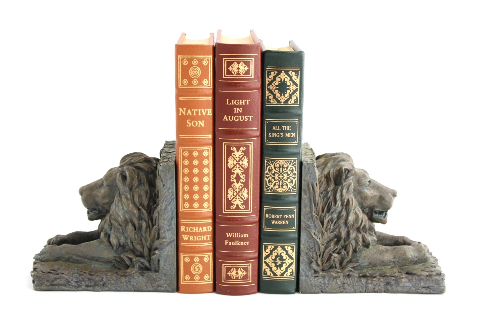 Vintage Lion Bookends, Bronze Appearance, Maitland-Smith Style
