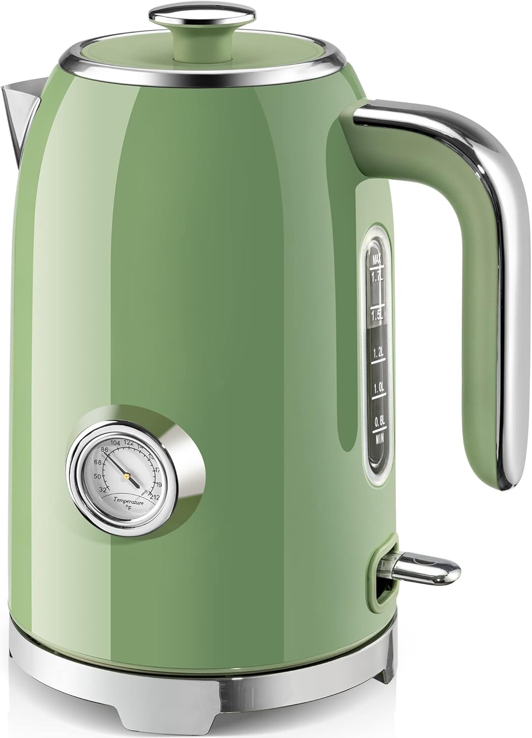 SUSTEAS Electric Kettle 57oz 1500W Stainless Steel Retro Green