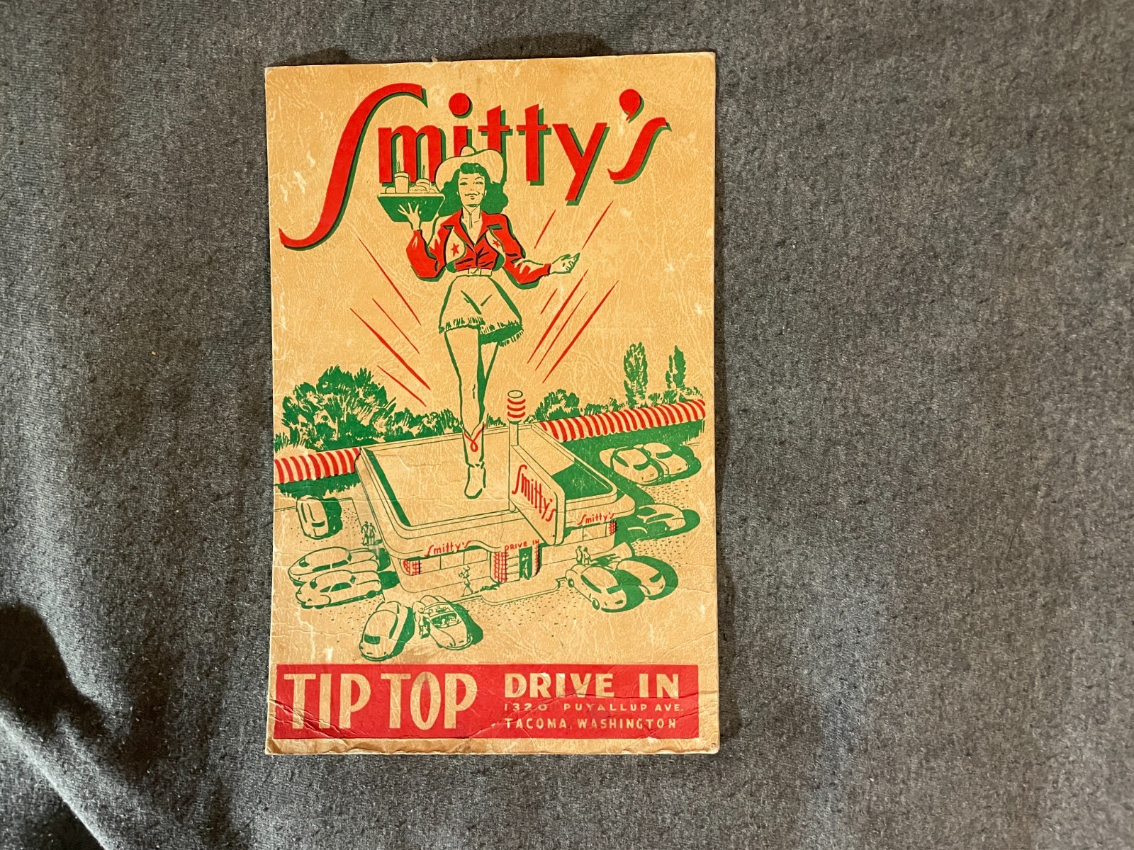 Smitty's Tip Top Drive In Restaurant Menu Tacoma Washington WA 1940's 1950's Smitty's Tip Top Drive In Restaurant Menu Tacoma Washington WA 1940's 1950's