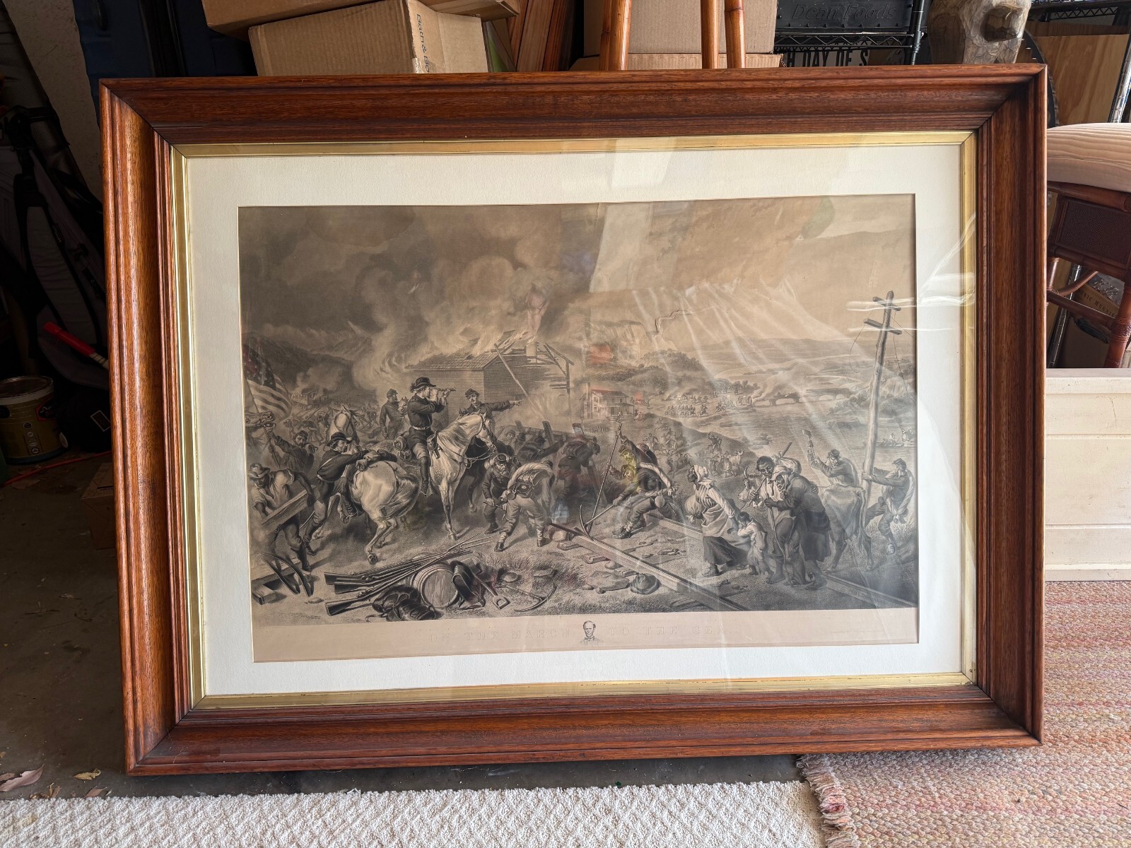 1883 Sherman\'s March to the Sea Civil War Print J P Fitch Hartford CT Large 55\ 1883 Sherman\'s March to the Sea Civil War Print J P Fitch Hartford CT Large 55\