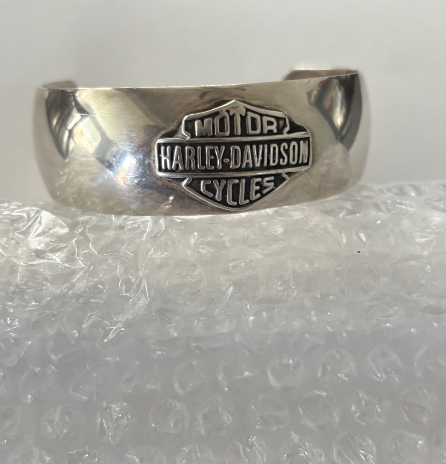Vintage Harley Davidson 925 Sterling Silver Cuff Bracelet