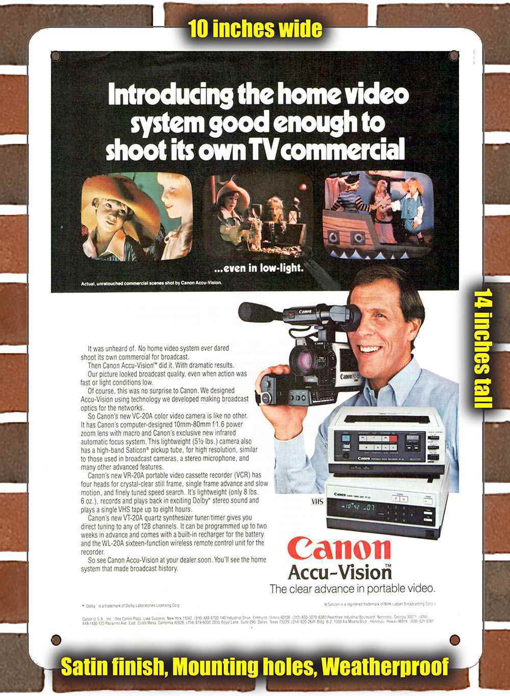 Metal Sign - 1984 Canon Home Video- 10x14 inches