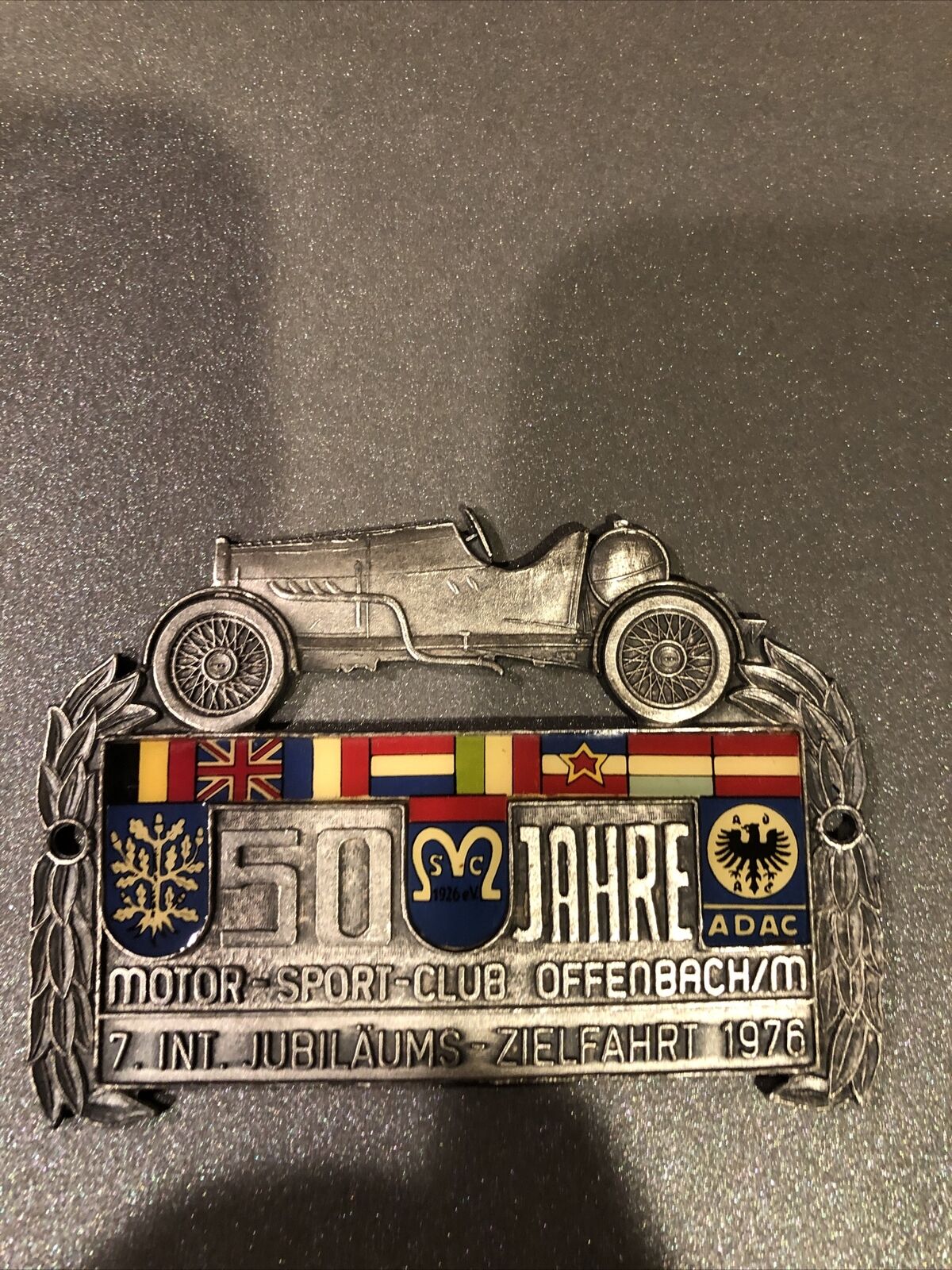 Vintage rare grill Badge 50 Jahre  motorsport club Offenbach 