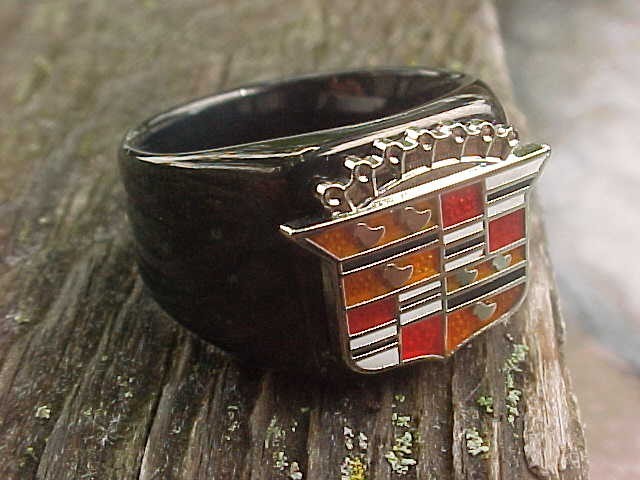 1950s CADILLAC CREST BLACK CHROME RING #8 NOS HI- QUALITY CLASS UNIQUE 1950s CADILLAC CREST BLACK CHROME RING #8 NOS HI- QUALITY CLASS UNIQUE