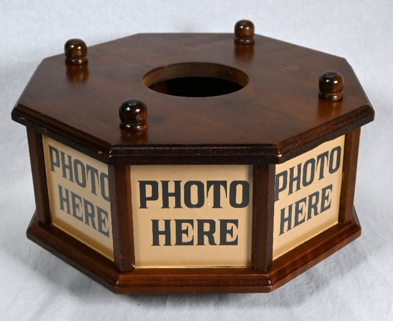 Vintage 1970s Wood Interpur 8 Photo Rotating Carousel Display Frames