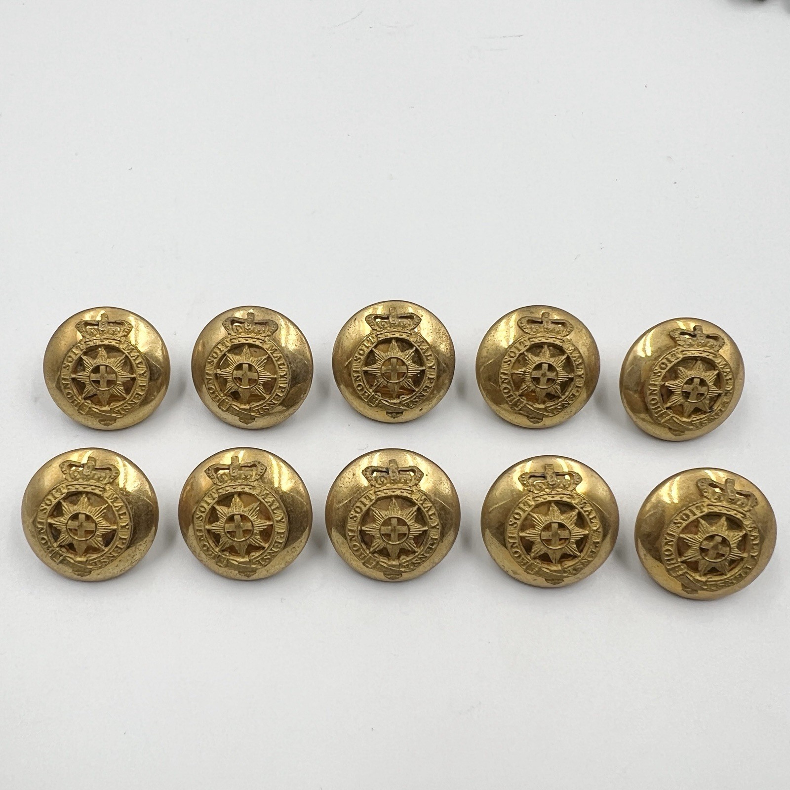 Genuine Victorian Coldstream Guards Officers Gilt Buttons 2cm X 10