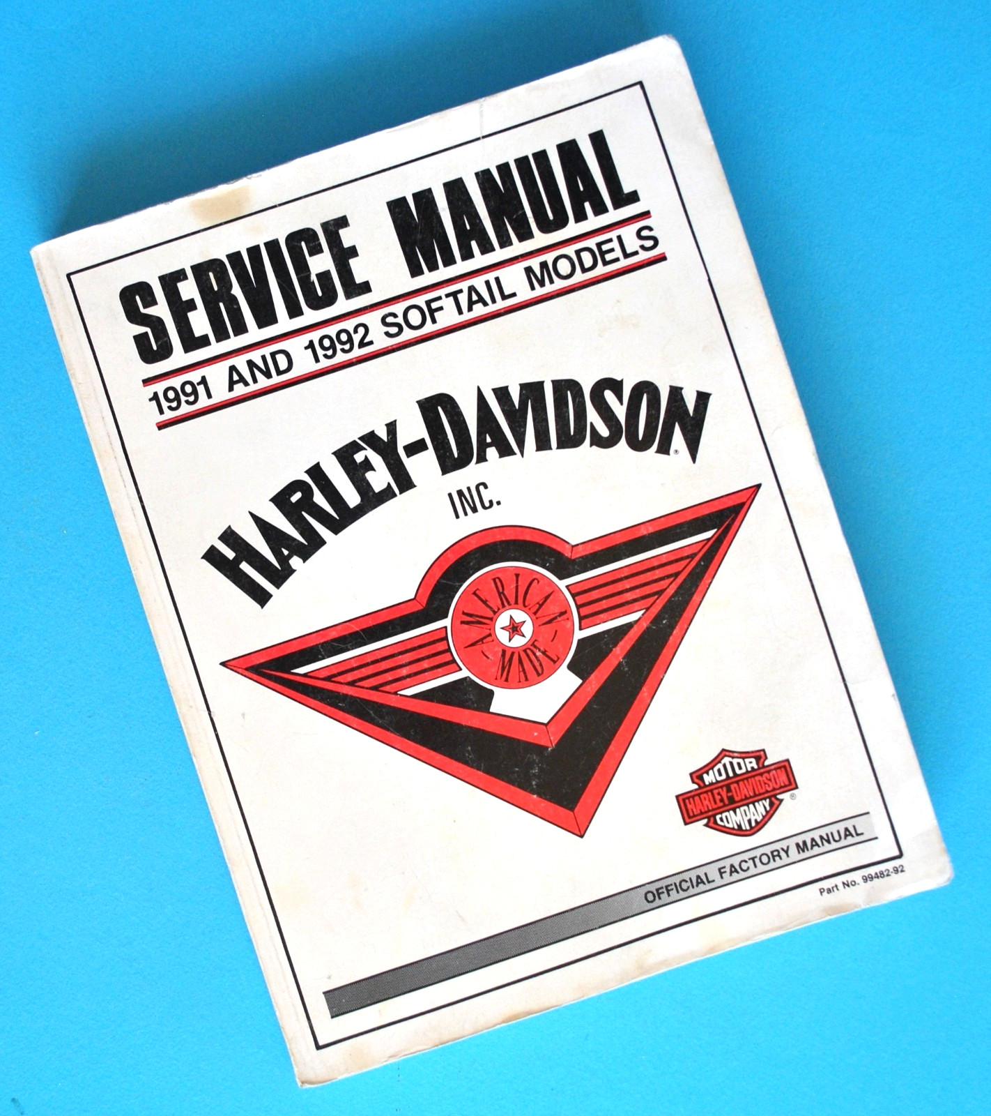 Original 1991-1992 Harley Davidson Service Manual Book FLSTC FXSTC FXSTS FLSTF