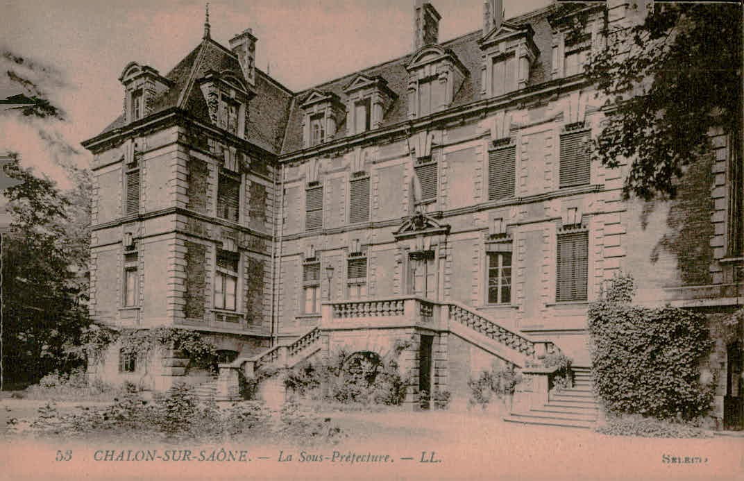 Vintage Chalon-sur-Saône - La Sous-Préfecture Postcard
