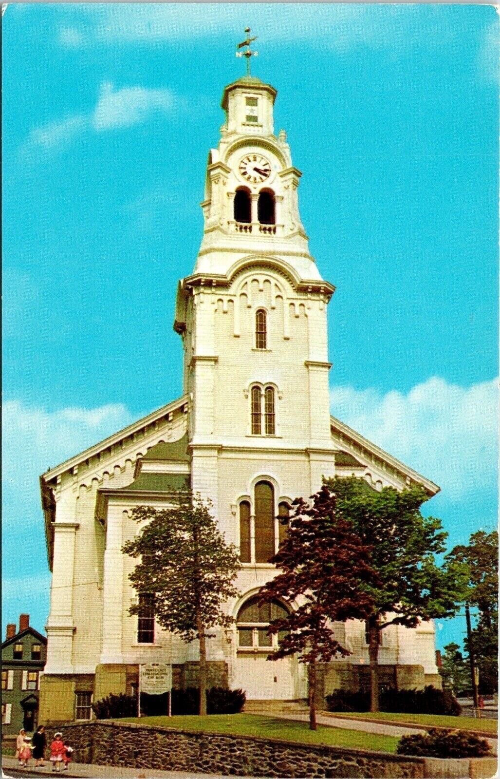 Historic Pawtucket Congregational Church Pawtucket Rhode Island Chrome Postcard