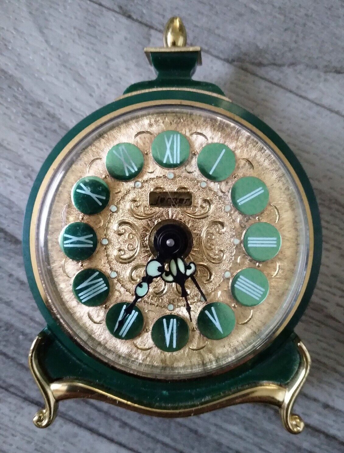 Rare Antique Vintage Jerger Germany Wind Up Alarm Clock ~Working~