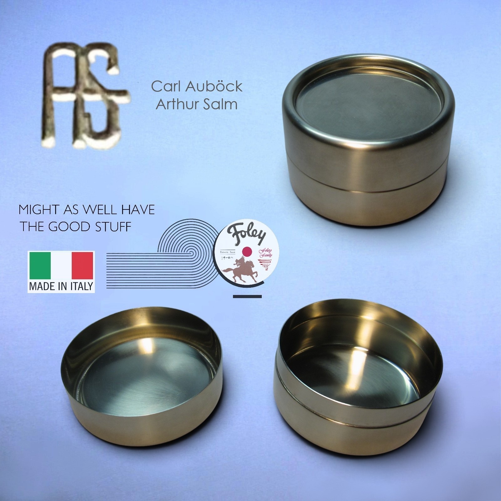 Vintage Carl Auböck & Arthur Salm Designer Stainless Storage Canister Box Italy