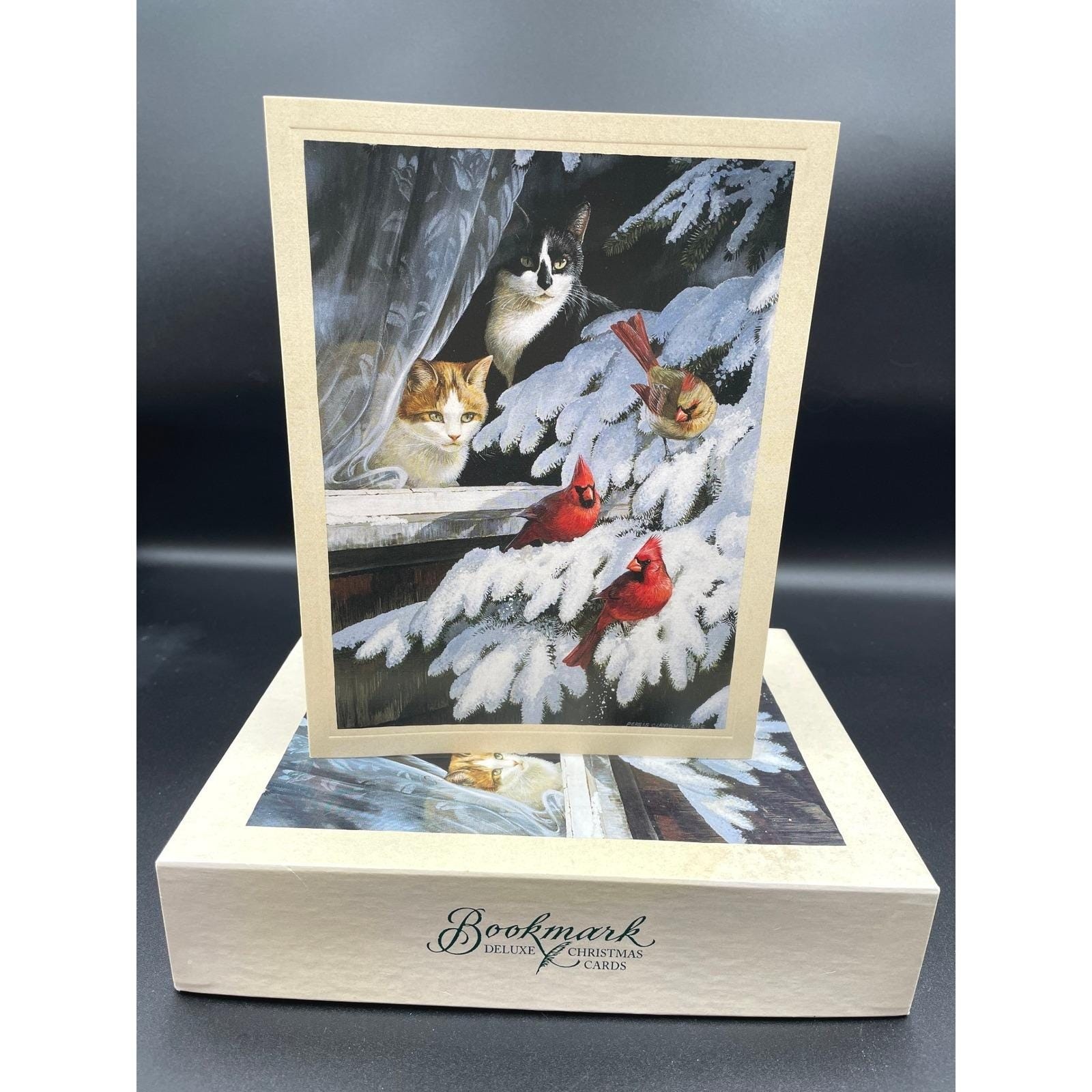 Vintage 1995 Persis Clayton Weirs Birdwatchers Christmas Cards 14 Cats