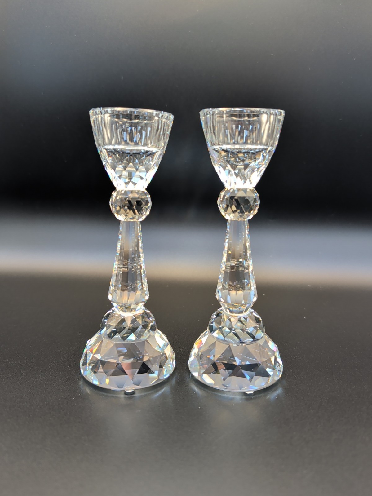 Retired 1985 Swarovski Crystal Candle Holders NR129 5.25\