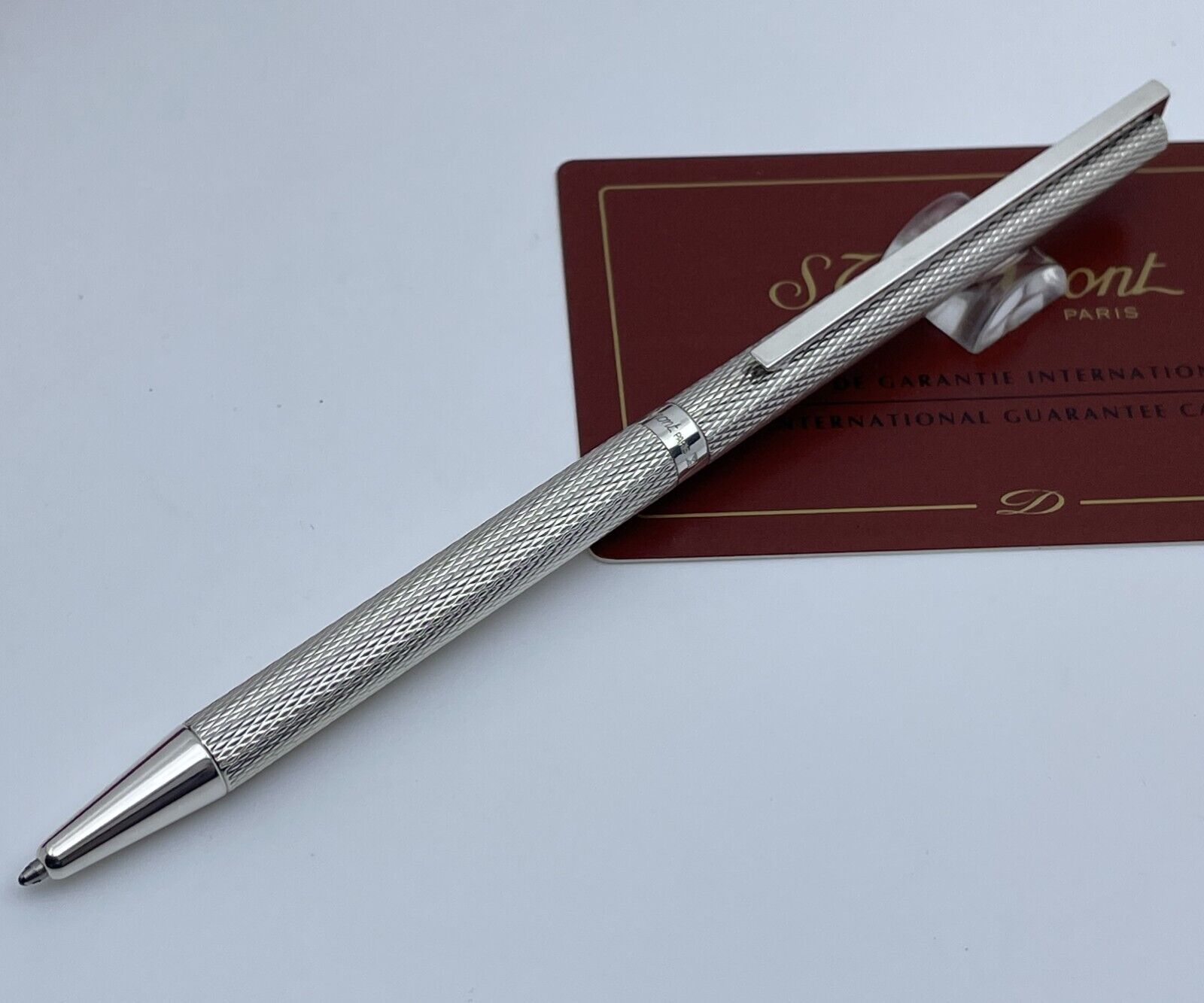 S.T. Dupont Classique Stylo Bille Silver Ballpoint Pen 