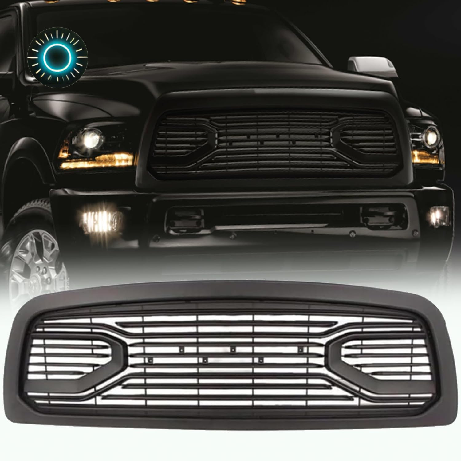 Front Bumper Grille Compatible with 2013 2014 2015 2016 2017 2018 Ram 2500 3500