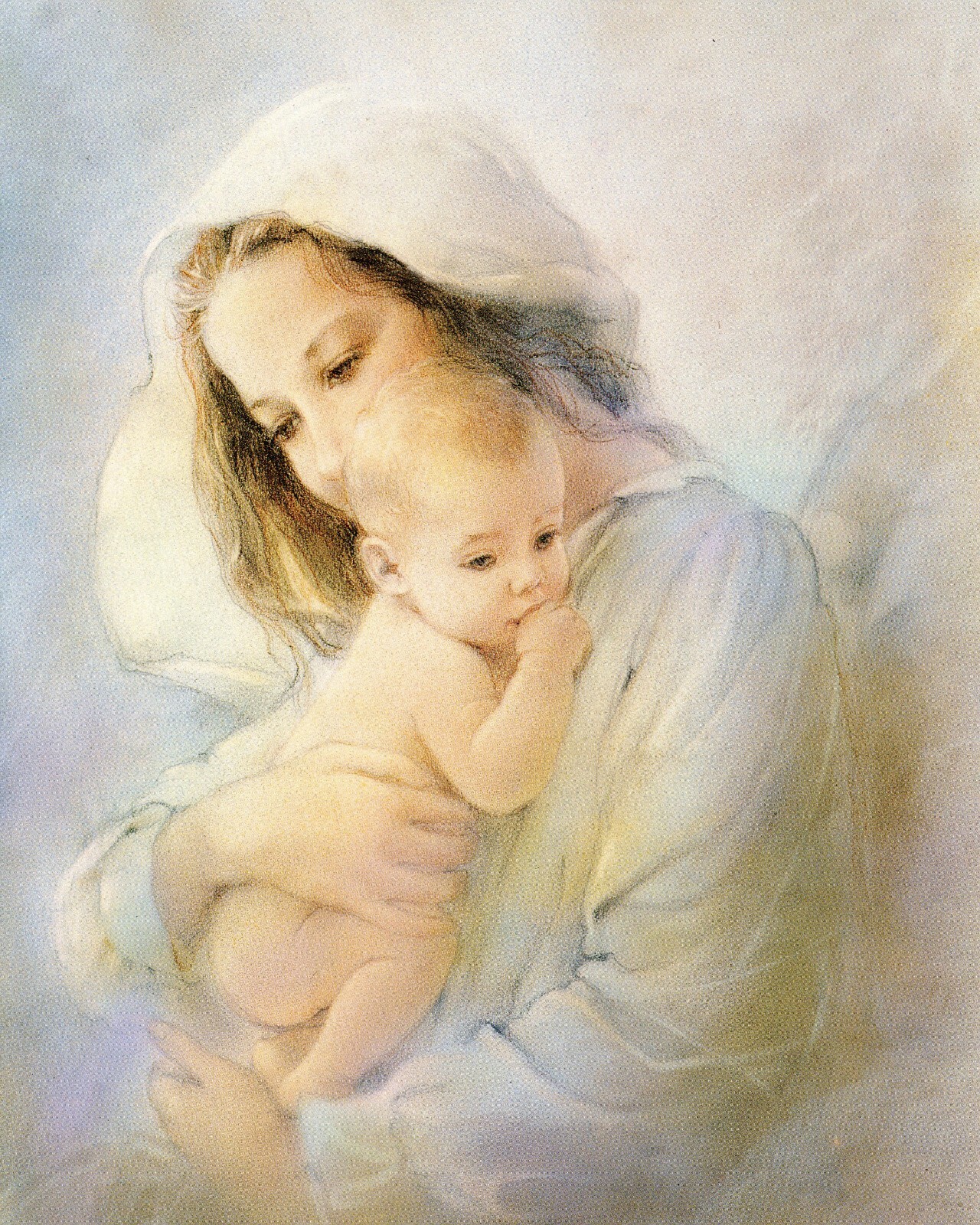 Catholic print picture  -  MADONNA & CHILD 10  -  8