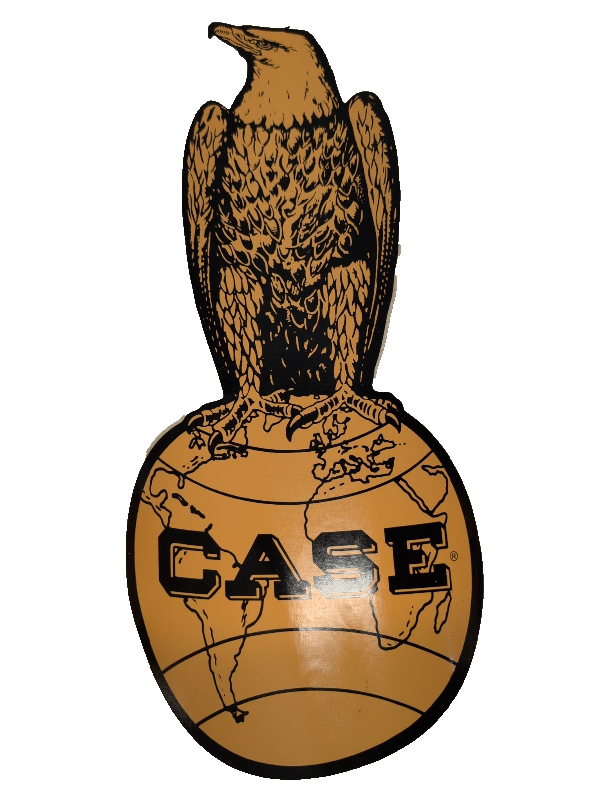 Vintage J.I. Case Advertising Eagle On Globe Decal Sticker 18.5\