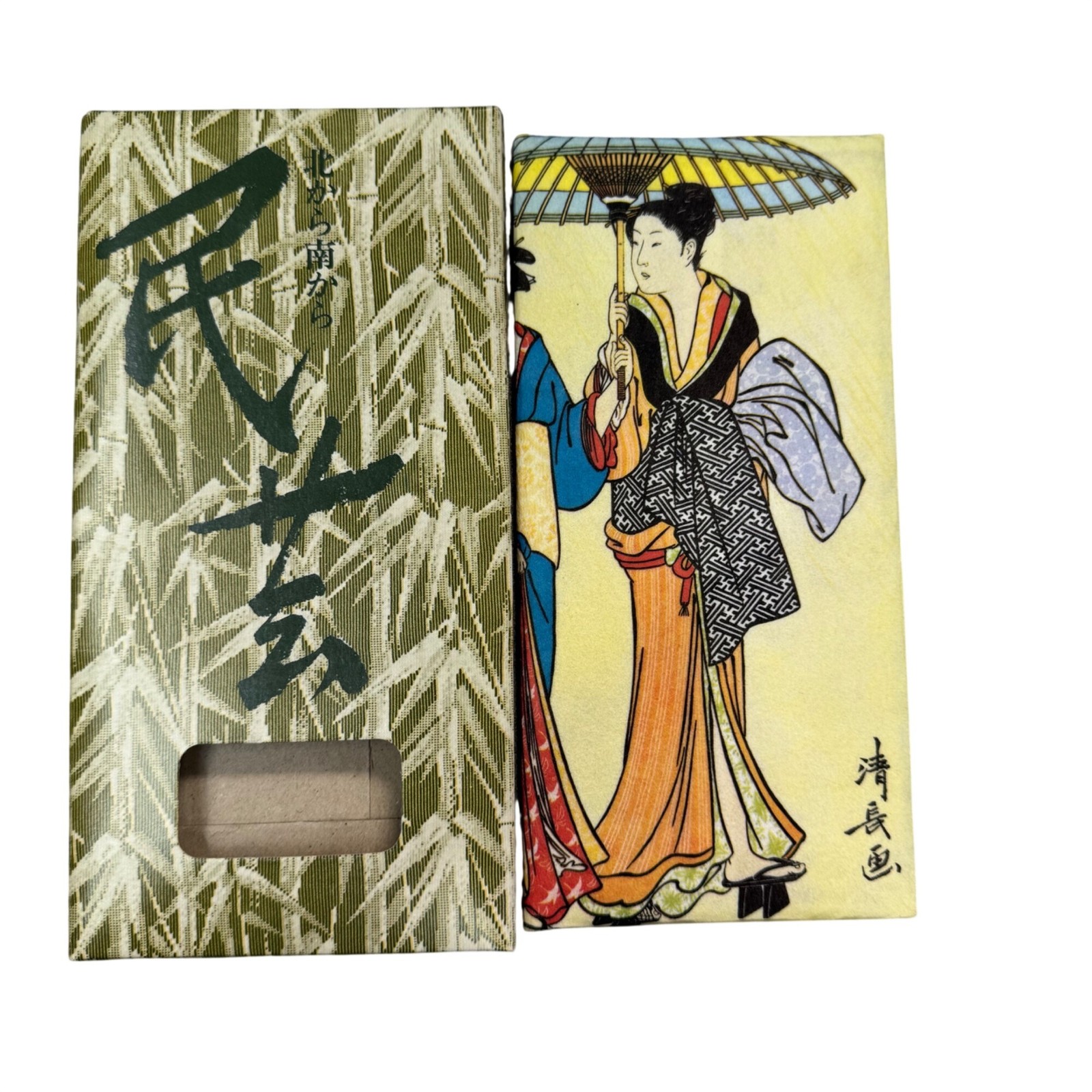 Vintage 80s Japanese Wagami Zemliya Rice Paper Wallet Folding Original Box NOS