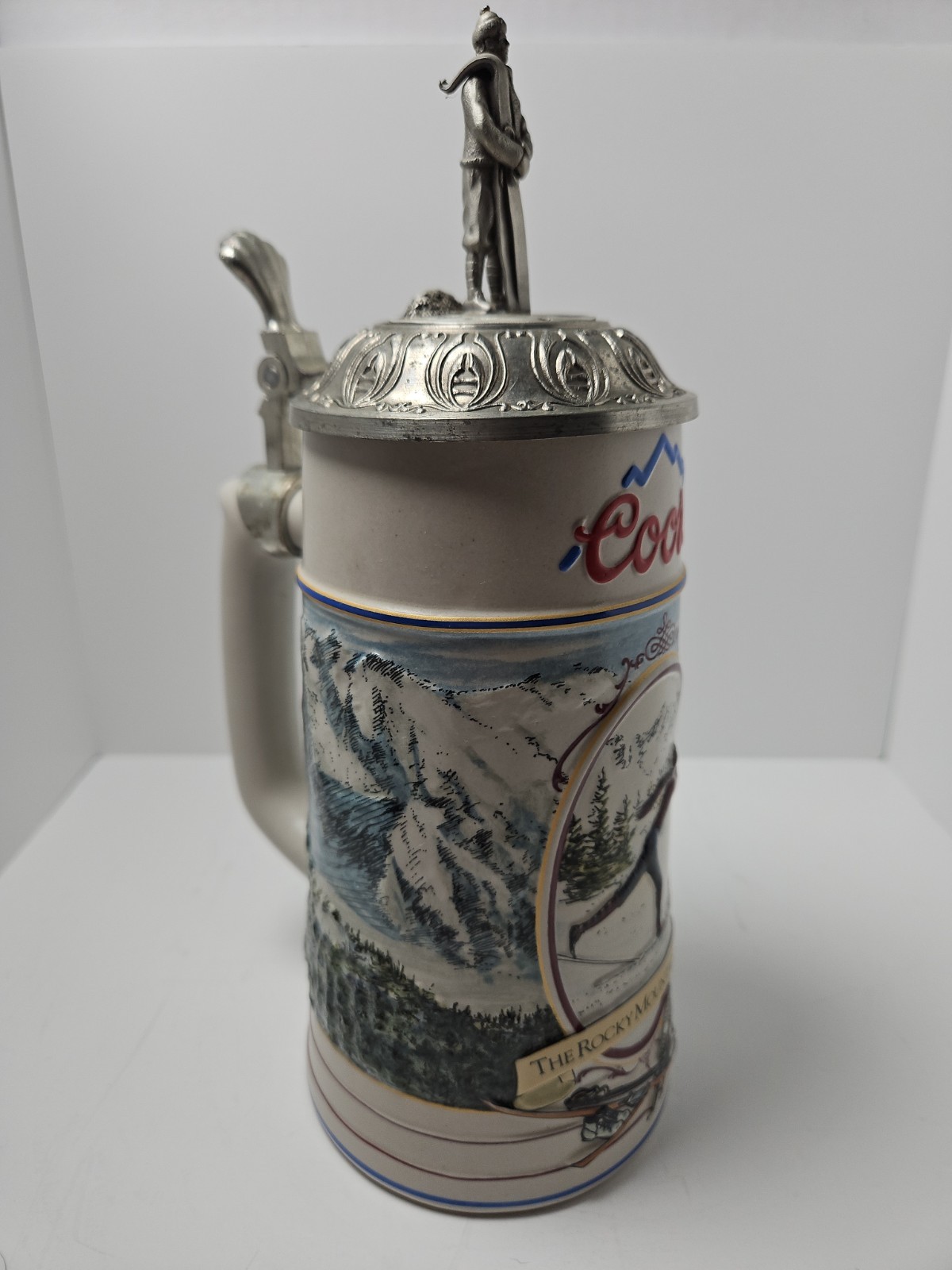1991 Coors Rocky Mountain Legend Special Lidded Edition Vintage Stein