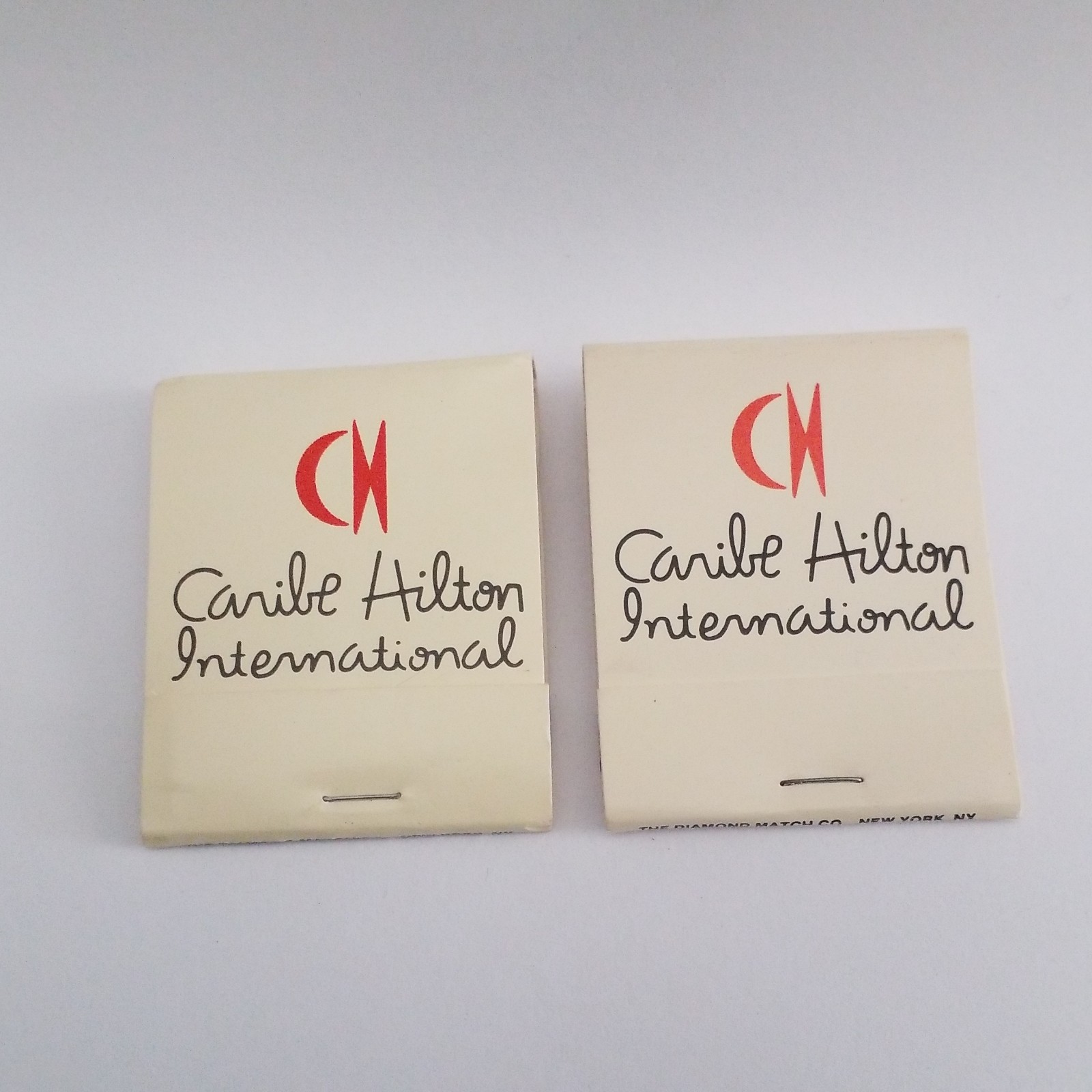 Vintage matchbook lot of 2 Caribe Hilton International hotel Diamond Match Co NY