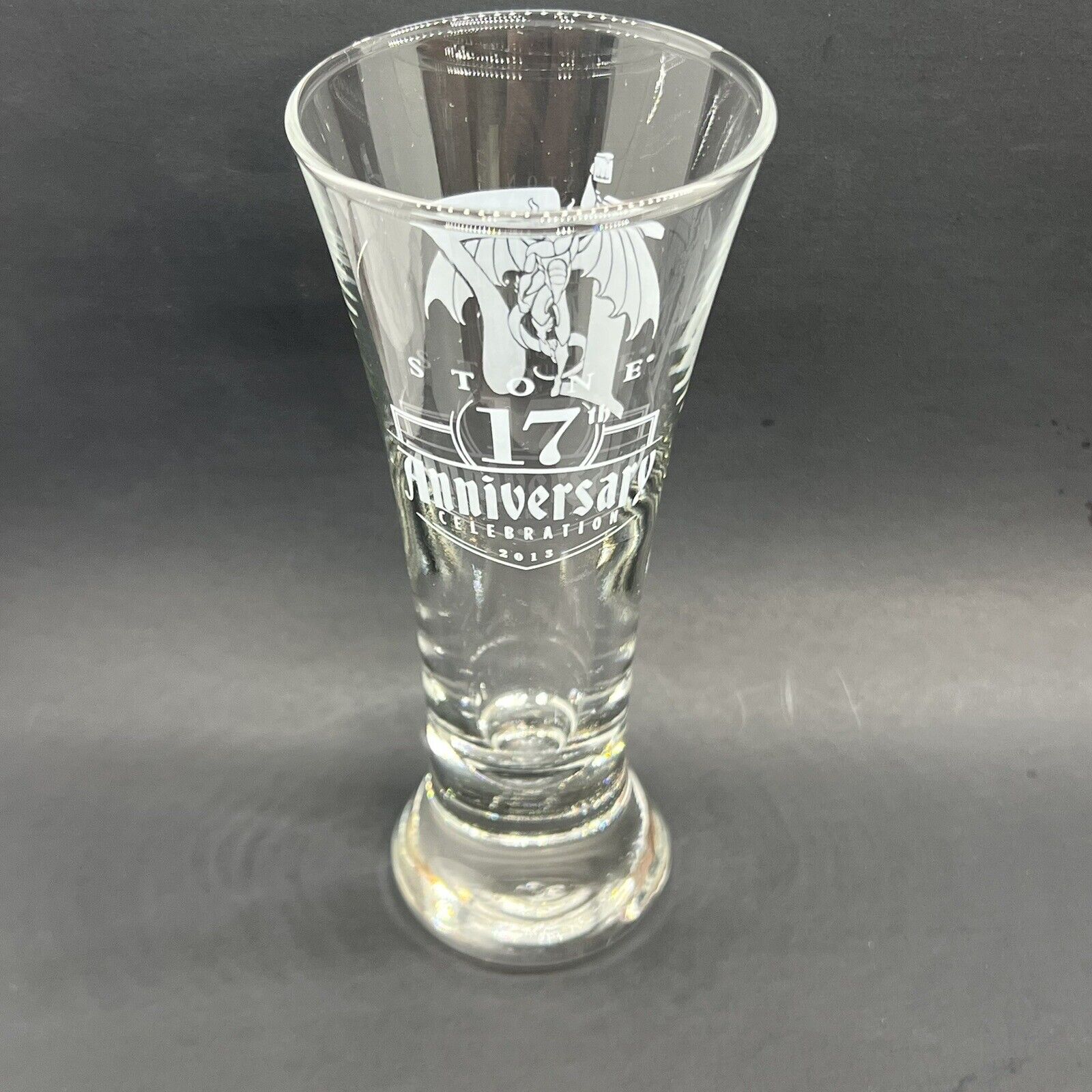 ✅ Stone Brewing 17th Anniversary 2013 Collectors Fluted Beer Tasting Glass