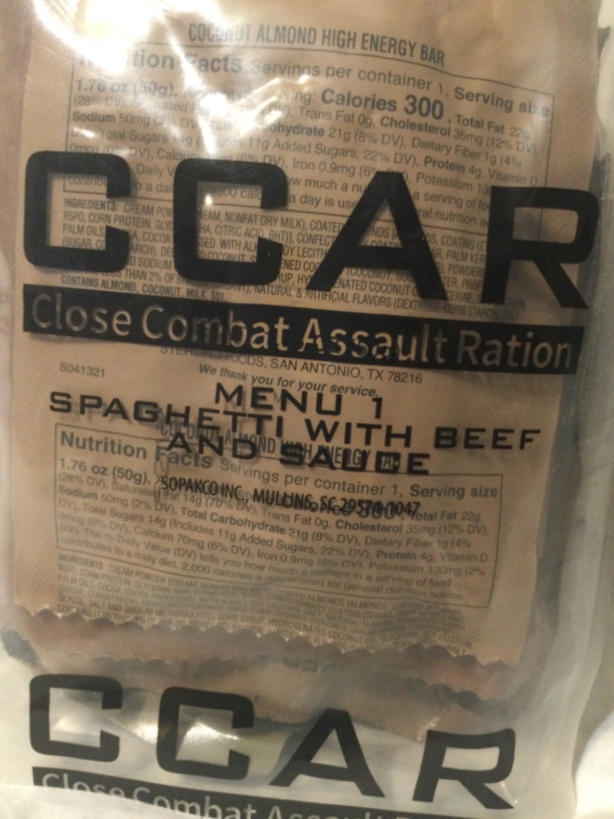 RATION, CCAR army surplus, great for camping, hunting, long trips, choice 20 ea RATION, CCAR army surplus, great for camping, hunting, long trips, choice 20 ea