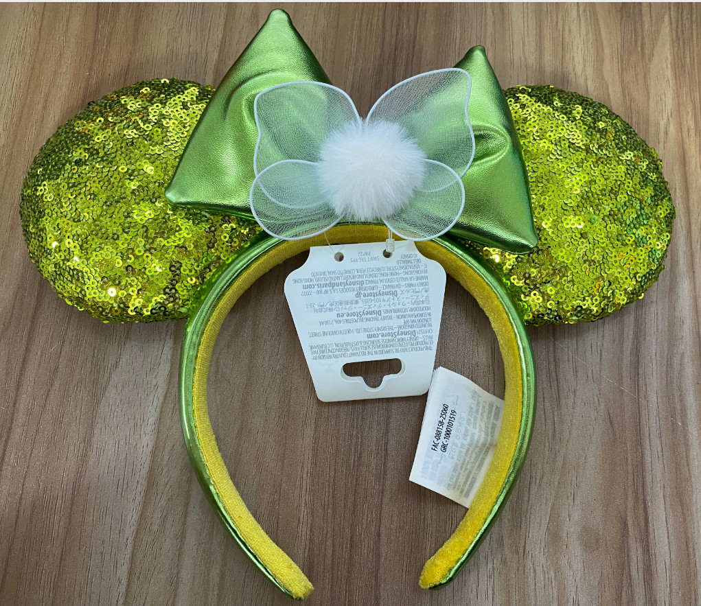 Disney Original Tinker Bell Sequin Minnie Ears Headband Real Shot 2025 HKDL New