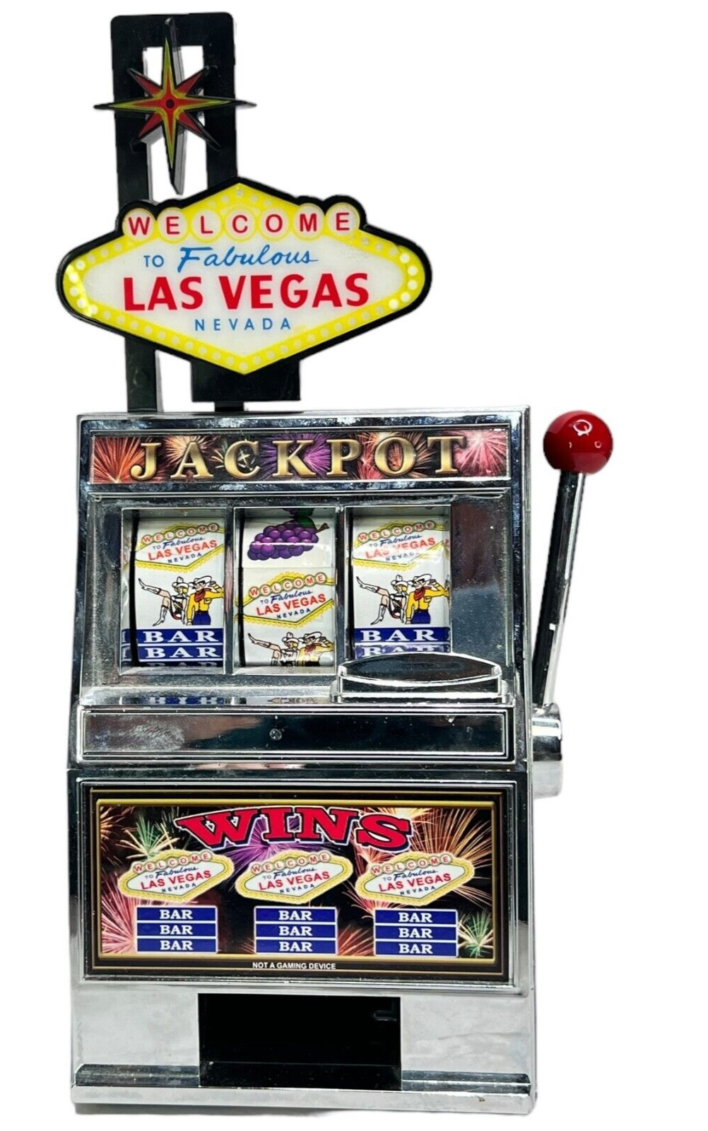 RecZone Welcome To Fabulous Las Vegas Nevada Sign Savings Slot Machine Bank