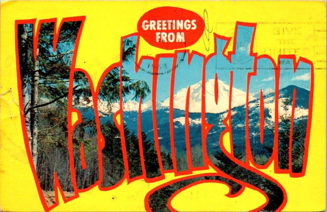 Large Letter Greetings From Washington Posted c1960s