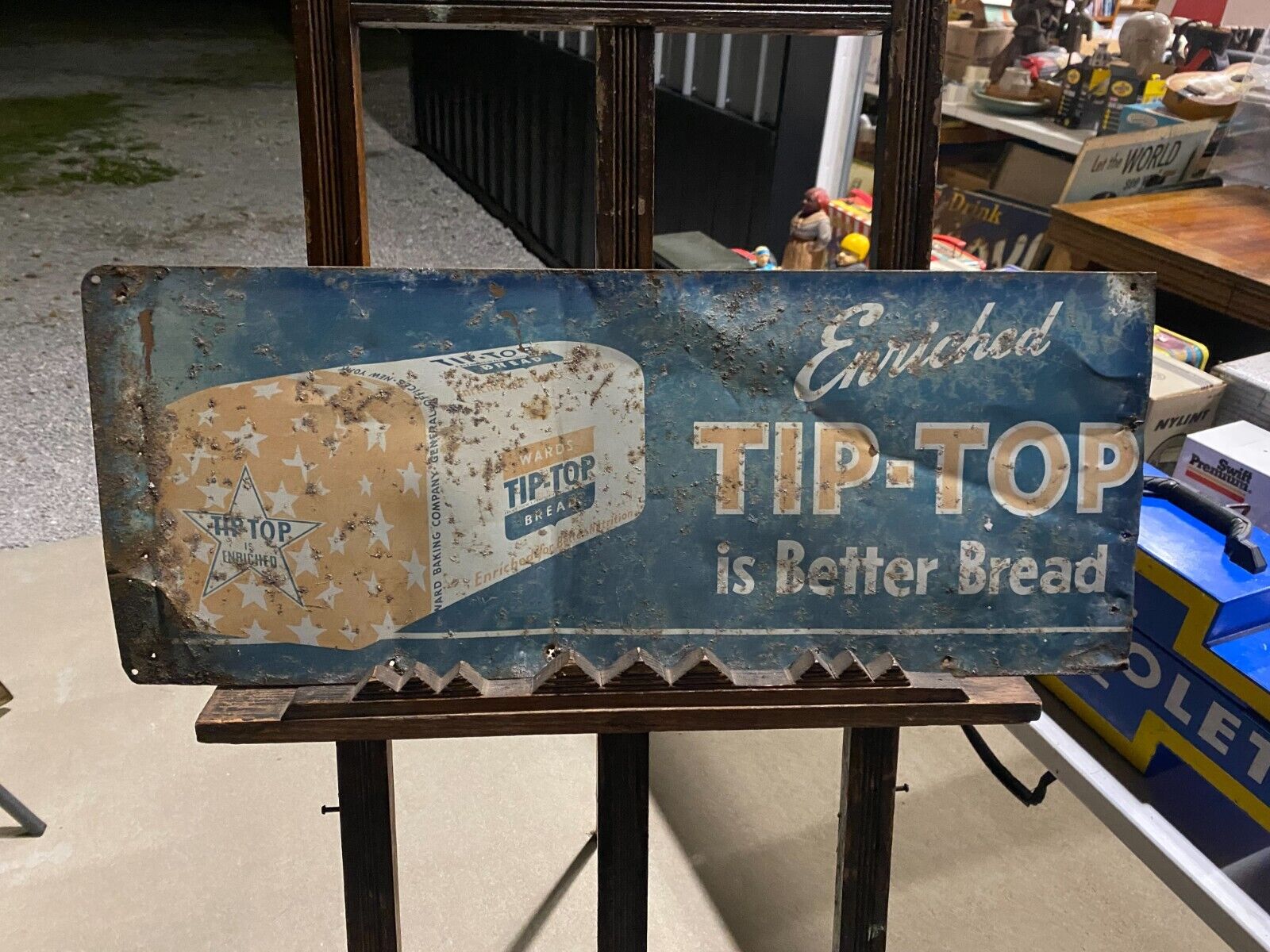 Vintage Tip Top Bread Metal Sign 28\