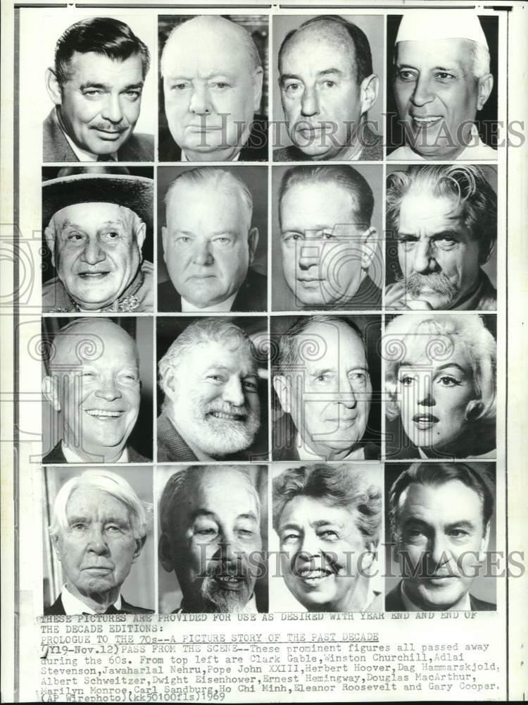 1969 Press Photo Famous people who passed away during the 60s. - nox56786