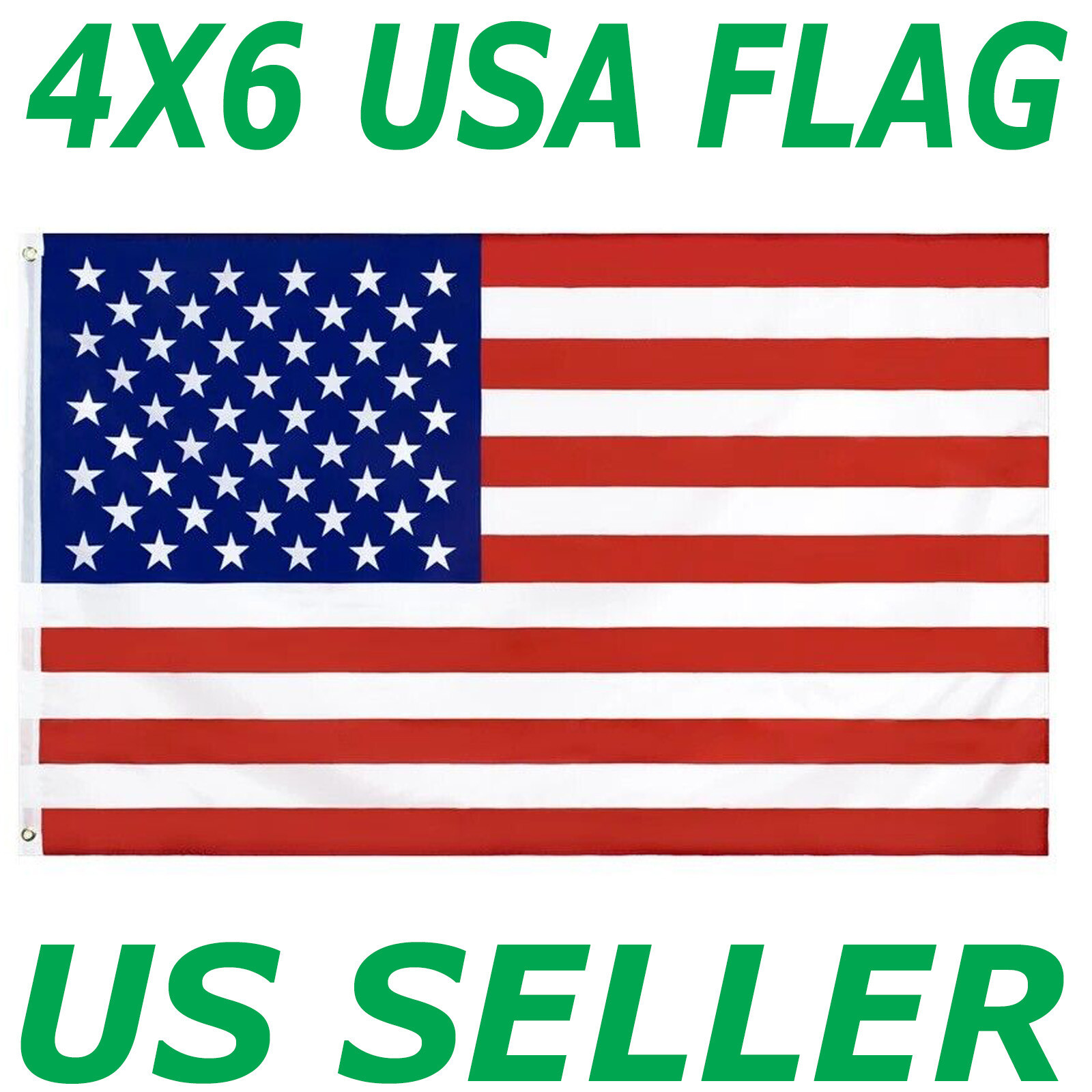 4\' x 6\' FT USA US U.S. American Flag Polyester Stars Brass Grommets